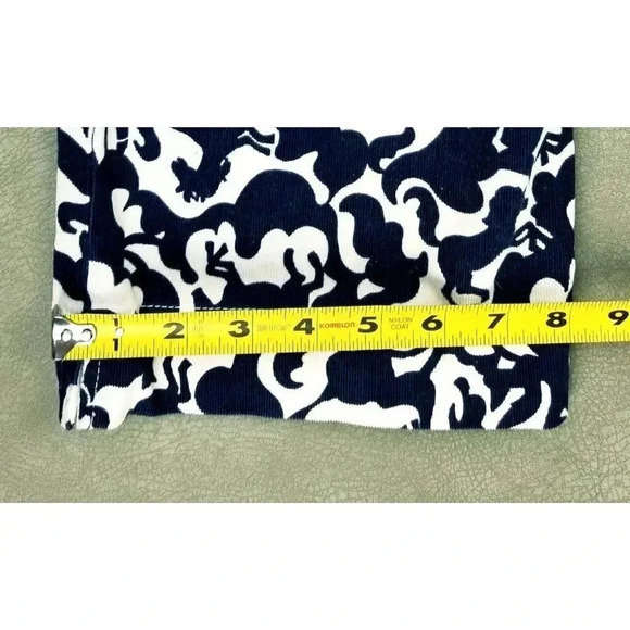 Lilyl Pulitzer Palm Beach Fit Size 2 Womens Navy White Horse Corduroy Crop Pants - Picture 13 of 13